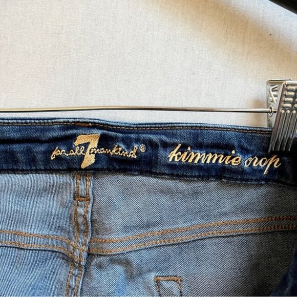 7 For All Mankind Kimmie crop denim jeans Sz 30 - Picture 8 of 13